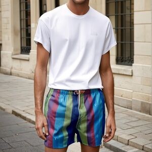 Ted Baker London lobster striped swim trunks 5 xl